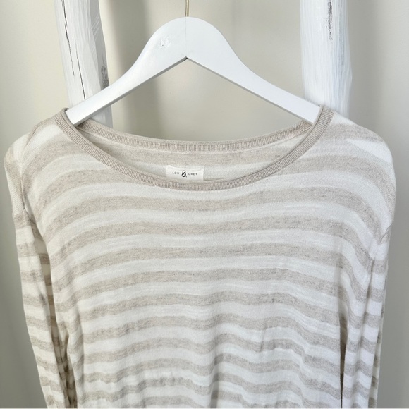 Lou & Grey Heatherstripe Tunic Long Sleeve Lightweight Sweater SZ Large - Picture 3 of 8